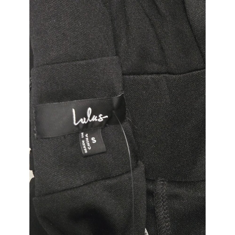 Lulus Heavenly Hues Maxi Dress Small Black Chiffon Side Slit Formal Wedding Prom - Picture 6 of 7